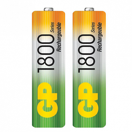 Батарейки аккумуляторные Ni-Mh пальчиковые КОМПЛЕКТ 2 шт., АА (HR6) 1800 mAh, GP, 180AAHC-2DECRC2