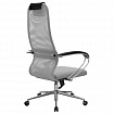 Кресло офисное МЕТТА "SU-B-8" хром, ткань-сетка, сиденье мягкое, светло-серое