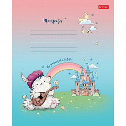 Тетрадь 12 л., HATBER, линия, обложка картон, "Приключения кота Пирожка" (микс в спайке), 067659, 12Т5В2