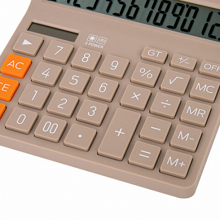 Калькулятор настольный BRAUBERG DIGITAL-12-BG (151х152 мм), 12 разрядов, двойное питание, БЕЖЕВЫЙ, 272970