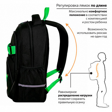 Рюкзак BRAUBERG MOTION, 2 отделения, 3 кармана, "Be cool", 41х28х17 см, 273116