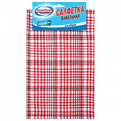 Салфетка вафельная универсальная, ХЛОПОК, 40х64 см, мелкая клетка, ассорти, BOOMHOUSE (БУМХАУС), 700885