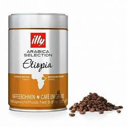 Кофе в зернах ILLY "Etiopia" ИТАЛИЯ, 250 г, в жестяной банке, арабика 100%, ИТАЛИЯ, 7004