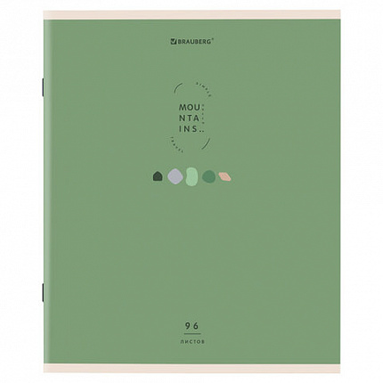 Тетрадь А5 96 л. BRAUBERG скоба, линия, обложка картон, "Natural" (микс в спайке), 404440
