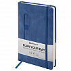 Ежедневник недатированный А5 148x218 мм BRAUBERG "Optimal", под кожу, резинка, держатель для ручки, синий, 118639