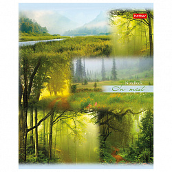 Тетрадь А5, 80 л., HATBER, скоба, линия, обложка картон, "ПРОБУЖДЕНИЕ ПРИРОДЫ" (микс), 046931, 80Т5В2