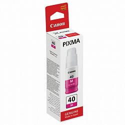 Чернила CANON (GI-40M) для СНПЧ Pixma G5040/G6040, пурпурные, ресурс 7700 страниц, оригинальные, 3401C001