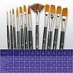 Кисти художественные набор 12 шт. в черном пенале, синтетика, BRAUBERG ART CLASSIC, № 0-14 + веерная, 200966