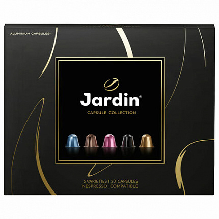 Кофе в капсулах, 20 порций, ассорти 5 вкусов, для Nespresso, JARDIN "Capsule collection", 1492-10