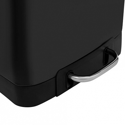 Ведро мусорное с педалью 6 л, крышка с доводчиком, черное матовое, металл, LAIMA ULTRA, 701564