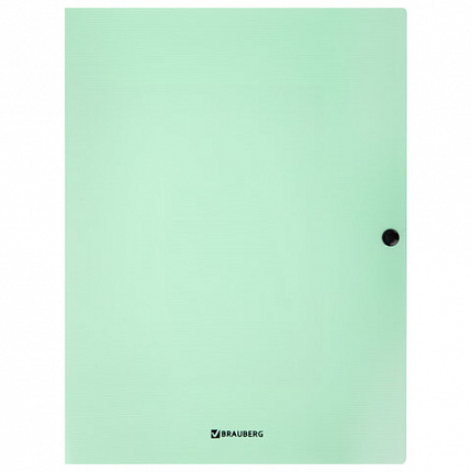 Папка на кнопке пластиковая BRAUBERG "PASTEL", А4, 3 клапана, 600 мкм, цвета ассорти, 272886