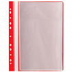 Папка 10 вкладышей STAFF "EVERYDAY" с перфорацией, мягкая, красная, 0,16 мм, 224976