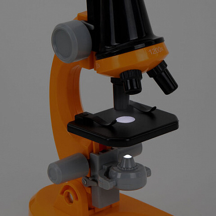 Микроскоп с подсветкой, 30 предметов, в т.ч. набор из 12 микропрепаратов в подарок, увеличение 100х, 400х, 1200х, BRAUBERG KIDS, 391400