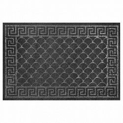 Коврик придверный 60х90 см, СЕРЫЙ, грязезащитный, 430 г/м2, фактурный рисунок ЧЕШУЙКИ, ЛЮБАША, 701061