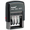 Датер-мини, месяц БУКВАМИ, оттиск 22х4 мм, синий, TRODAT 4820 P2, корпус черный, подушка, 73930