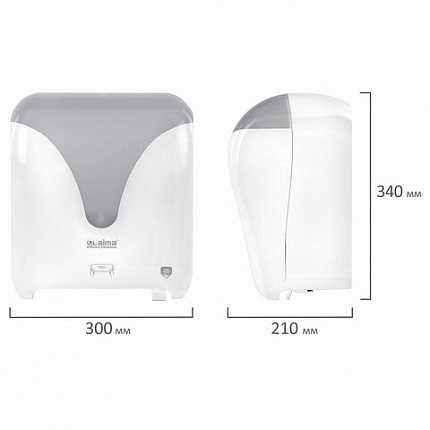 Диспенсер для полотенец в рулонах с автоотрезом листа EXTRA LAIMA PROFESSIONAL, (Система H1), 607765, 303052