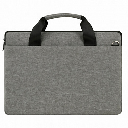 Сумка портфель HEIKKI PROFITABLE (ХЕЙКИ) с отделением для ноутбука 14", 2 кармана, серая, 26х36х3 см, 272597