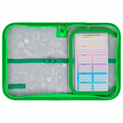 Пенал ПИФАГОР, 1 отделение, 1 откидная планка, полиэстер, 19х13 см, "Football match", 273476