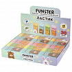 Ластик FUNSTER (ФАНСТЕР) "ANIMALS", 50х24х10 мм, прямоугольный, картонный держатель, экологичный ПВХ, ассорти, 272730
