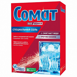 Соль от накипи в посудомоечных машинах 1,5 кг, СОМАТ "5 действий", 2309124