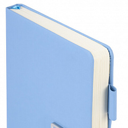 Ежедневник недатированный А5 143х210мм BRAUBERG Deluxe, под кожу, магнит 160л, голубой, 117144