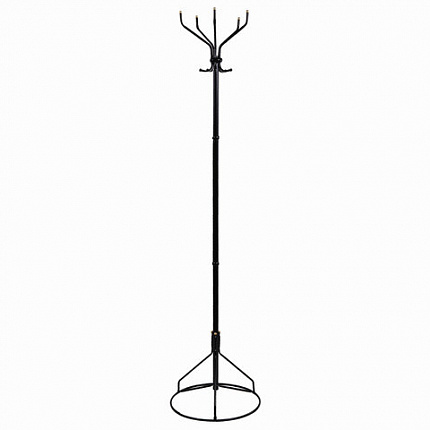 Вешалка-стойка "Ажур-2", 1,89 м, основание 46 см, 5 крючков, металл, черная