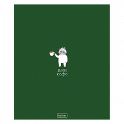 Тетрадь А5, 96 л., HATBER, скоба, клетка, Soft-touch ламинация, "Coffee Story" (микс в спайке), 094578, 96Т5лВ1