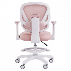 Кресло детское с подставкой для ног BRABIX KIDS "MG-220", сетка/ткань TW, розовое, 533314