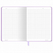 Блокнот с резинкой в клетку 96 л., А5 145х203 мм, твердая обложка, BRAUBERG, "Minimal", сиреневый, 116322