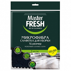 Тряпка для мытья пола из микрофибры, 50х60 см, черная, Master FRESH