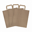 Крафт-пакет бумажный 24х14х29 см, КОМПЛЕКТ 50 шт., плоские ручки, плотность 90 г/м2, LAIMA ECO CRAFT, 609687