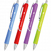 Ручка шариковая автоматическая с грипом BRAUBERG DELTA COLOR, СИНЯЯ, ассорти, узел 0,7 мм, линия письма 0,35 мм, 144202
