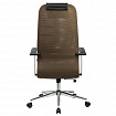 Кресло BRABIX PREMIUM "Ultimate EX-801" хром, плотная двойная сетка Х2, черное/коричневое, 532920