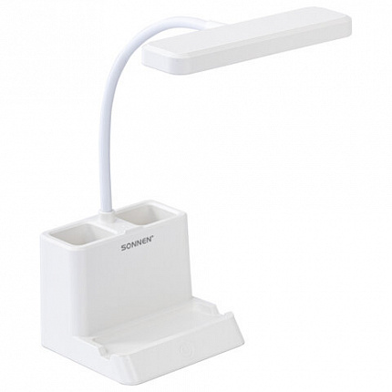 Настольная лампа / светильник беспроводная SONNEN PT-302, органайзер, USB, LED, 3 Вт, 3 режима, 238783
