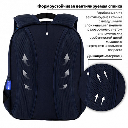 Рюкзак BRAUBERG OPTIMA, 2 отделения, с брелоком, "Ночной гонщик", 36х27х18 см, 272096