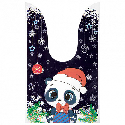 Пакетик подарочный НАБОР 35 штук, новогодний, 13,8х23 см, с зажимами, полиэтилен, ЗОЛОТАЯ СКАЗКА, 592423