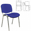 Стул для персонала и посетителей "ИЗО", хромированный каркас, ткань синяя С-06