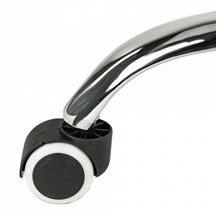 Кресло стул BRABIX "Eames MG-310 CH", хром, пластик белый, ткань серая, 532924