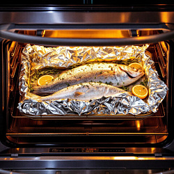 Фольга пищевая 44 см х 50 м, 20 мкм ЭКСТРА ПРОЧНАЯ, САЯНСКАЯ ФОЛЬГА, "Professional Гриль" 50П-440х8