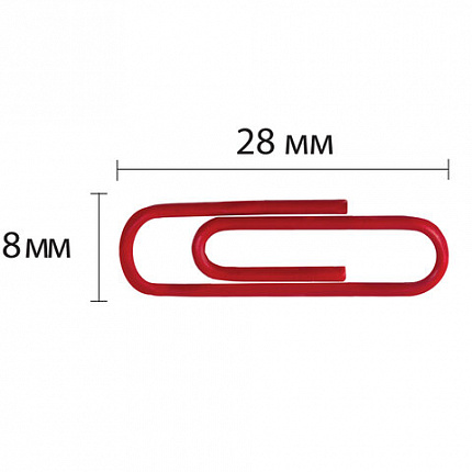 Скрепки BRAUBERG, 28 мм, цветные, 100 шт., в картонной коробке, Россия, 220555