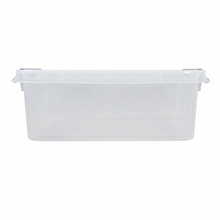 Ящик-контейнер 23 л с КРЫШКОЙ НА ЗАЩЕЛКАХ "ПРОФИ", 18х50х39 см, штабелируемый, ПРОЧНЫЙ, прозрачный, 437940000