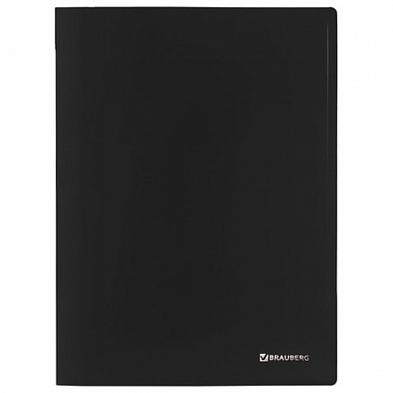 Папка с металлическим скоросшивателем BRAUBERG стандарт, черная, до 100 листов, 0,6 мм, 221634