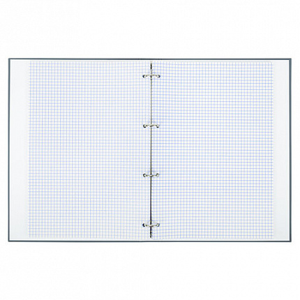 Тетрадь на кольцах БОЛЬШАЯ А4, 215х305 мм, 100 л., твердый картон, клетка, BRAUBERG, "Rhythm", 405407