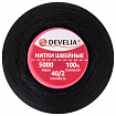 Нитки швейные 40/2 5000 ярд. (4572 м), 1 шт. черные, DEVELIA (ДЕВЕЛИЯ), 665621