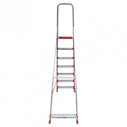 Стремянка алюминиевая 7 ШИРОКИХ СТУПЕНЕЙ 13 см, площадка 1,5 м, нагрузка 225 кг, вес 8 кг, НОВАЯ ВЫСОТА, 3117107, 5110107/3117107