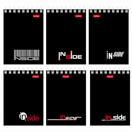 Блокнот МАЛЫЙ ФОРМАТ А7 75х105 мм, 40 л., гребень, картон, клетка, HATBER, "INSIDE Стиль", 004691, 40Б7B1гр_01622