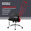 Кресло офисное BRABIX PREMIUM "Ultimate EX-801" хром, плотная двойная сетка Х2, черное/красное, 532921