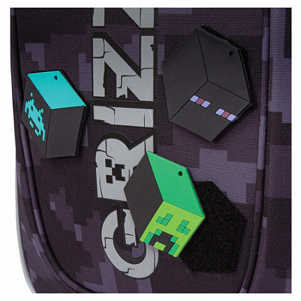 Ранец GRIZZLY анатомическая спинка, с бейджем, для мальчиков, "CUBES", 36х29х18 см, RAf-593-5/1