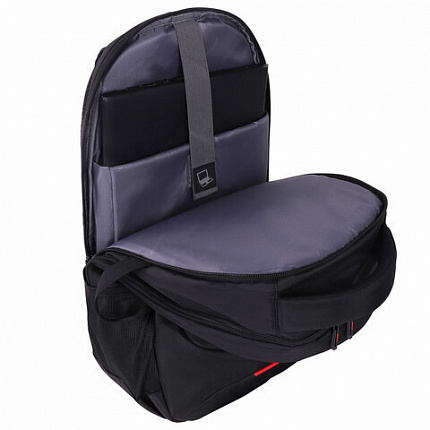 Рюкзак GERMANIUM UPGRADE универсальный, 3 отделения, отделение для ноутбука, USB-порт, "UP-3", черный, 47х33х21 см, 271667