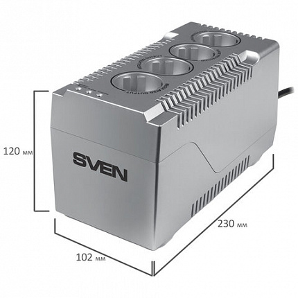 Стаблилизатор SVEN VR-F1000, 320 Вт, 184-285 В, 4 евророзетки, SV-018818